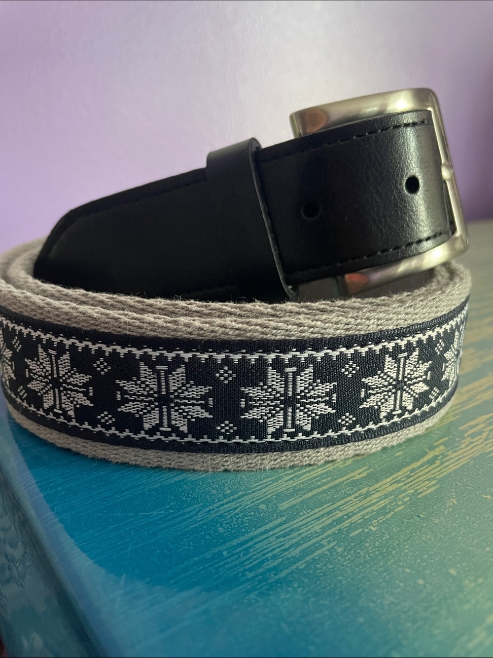 Club Room Men's Faux Leather Holiday Cheer Belt